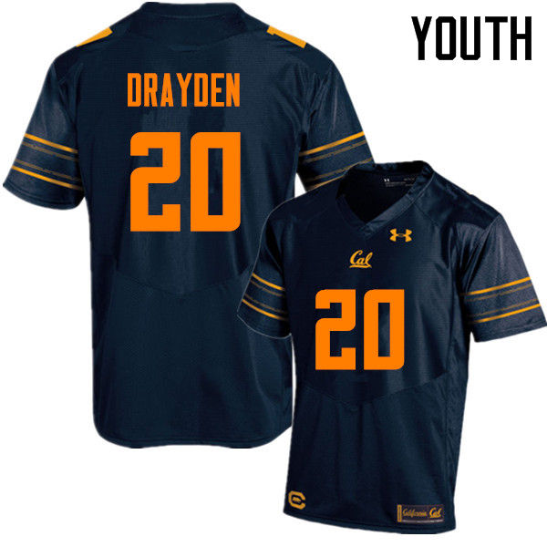 Youth #20 Josh Drayden Cal Bears (California Golden Bears College) Football Jerseys Sale-Navy